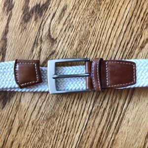 Peter Millar Waxed Braided Belt w/ Leather Trim